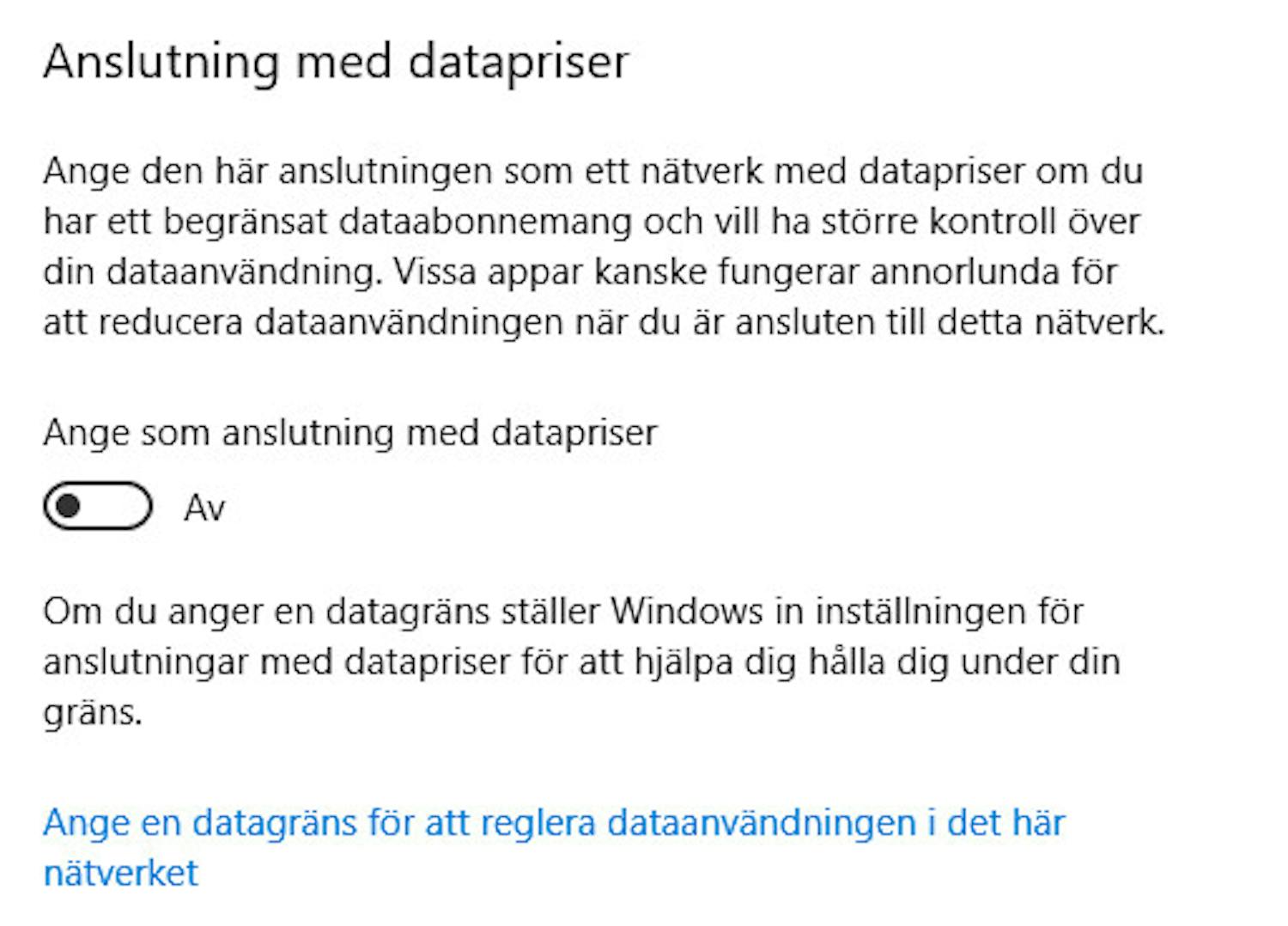Anslutning med datapriser